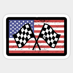 American Flag | Race Car Racing Gift Sticker